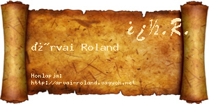Árvai Roland névjegykártya