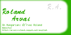 roland arvai business card